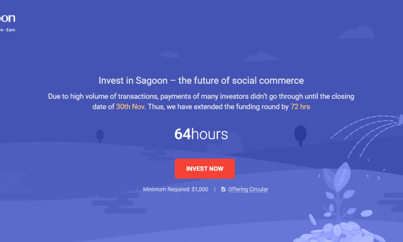 Sagoon Extends Second Round Funding By 72 hours