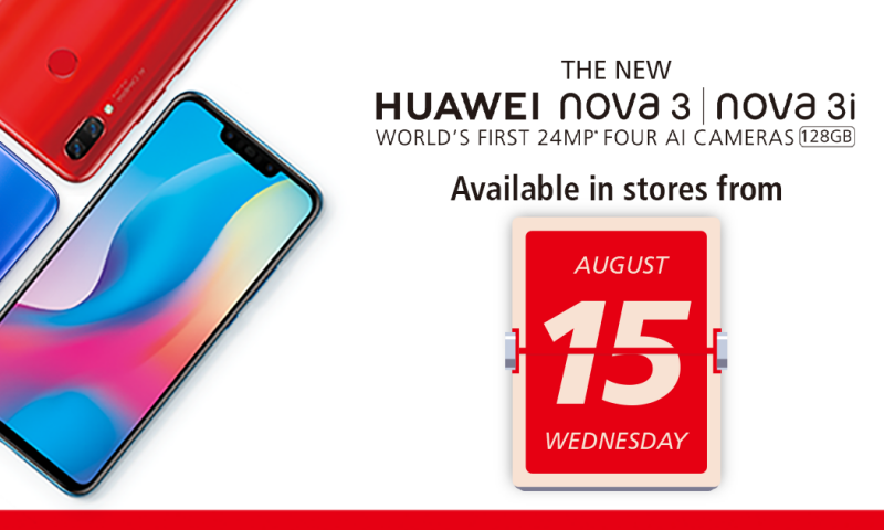 Huawei Nova 3 and Nova 3i Now Available in Offline Stores