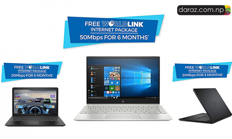 Daraz Deals: Get FREE WorldLink Internet Subscription on Purchase of Laptops