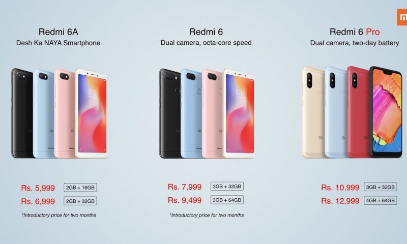 Xiaomi Launches Redmi 6, 6A and 6 Pro in India; Coming Later to Nepal