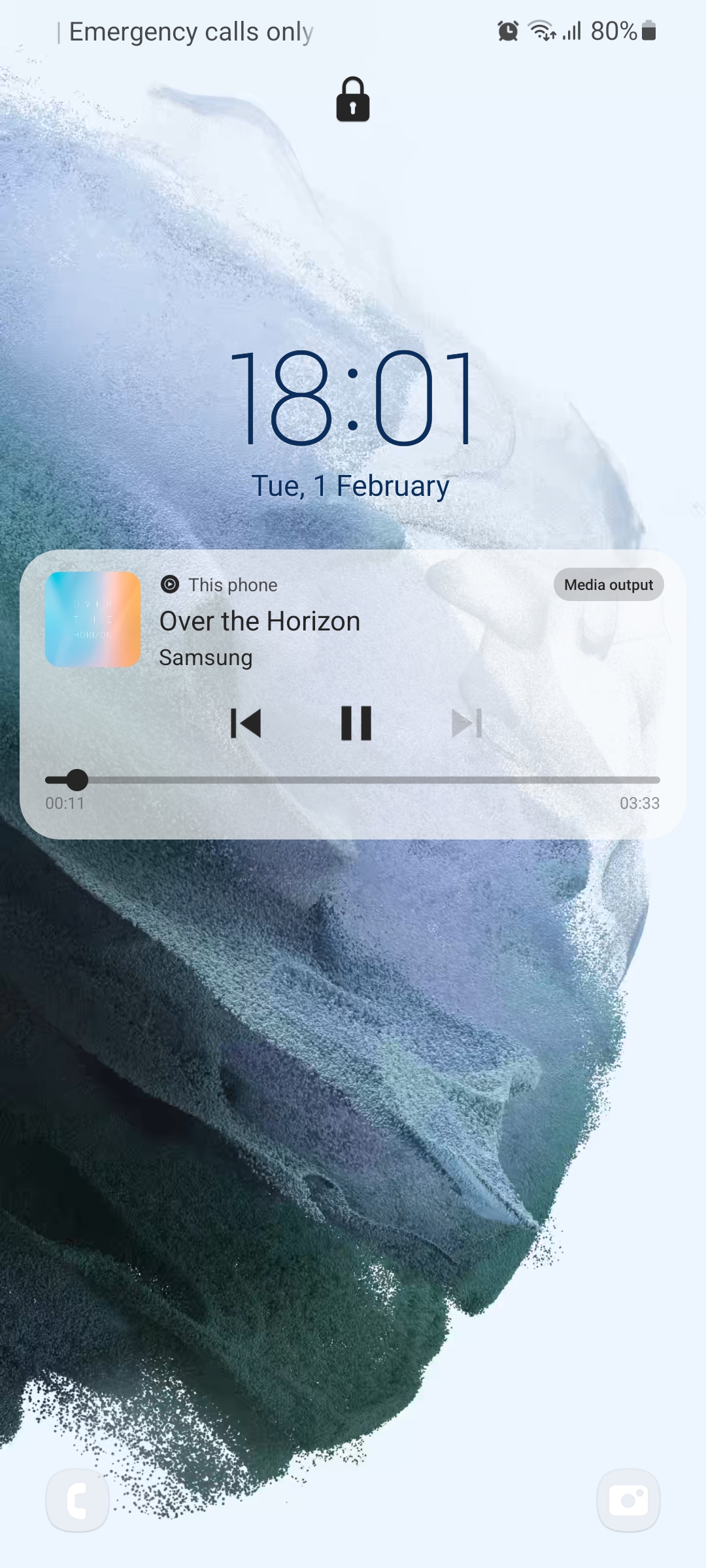 Media player on lock screen - One UI 4