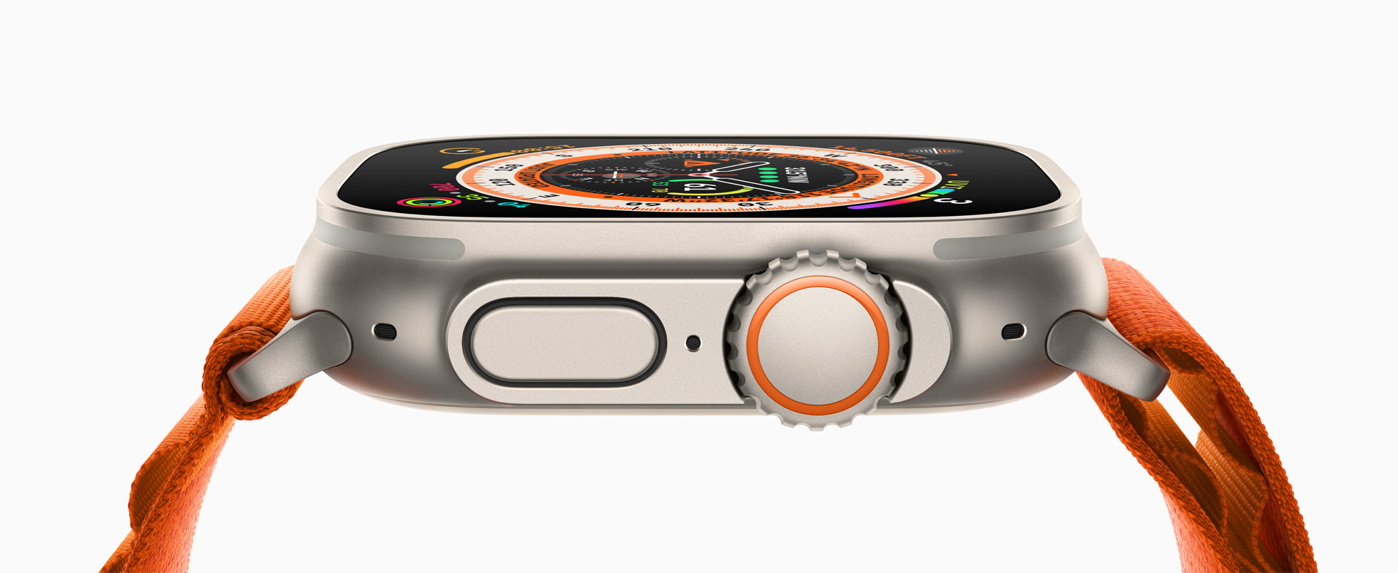 Apple Watch Ultra larger digital crown and side button