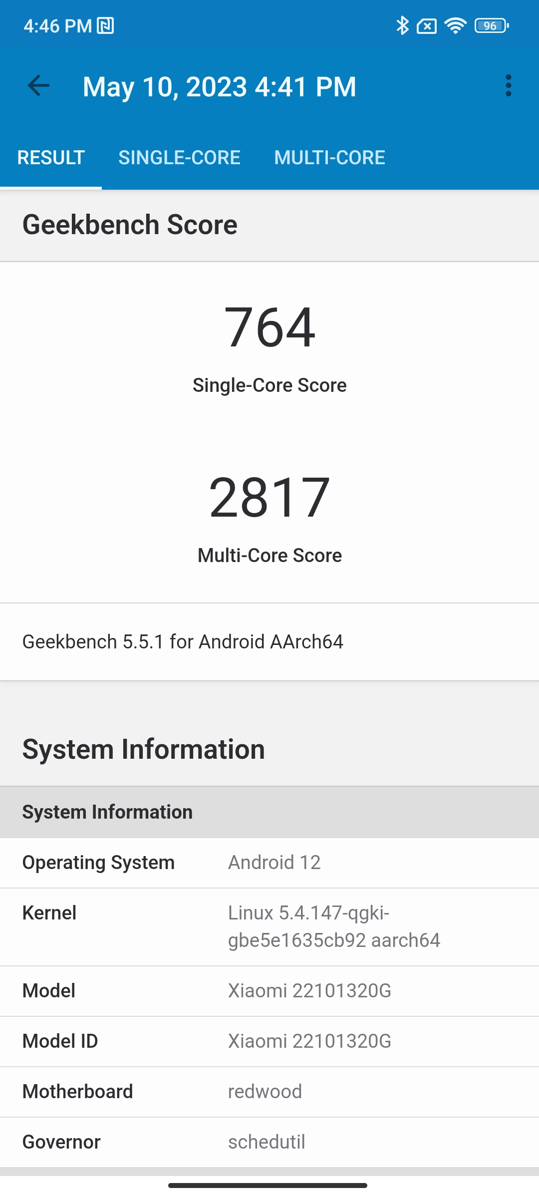 Geekbench 5 in Poco X5 Pro