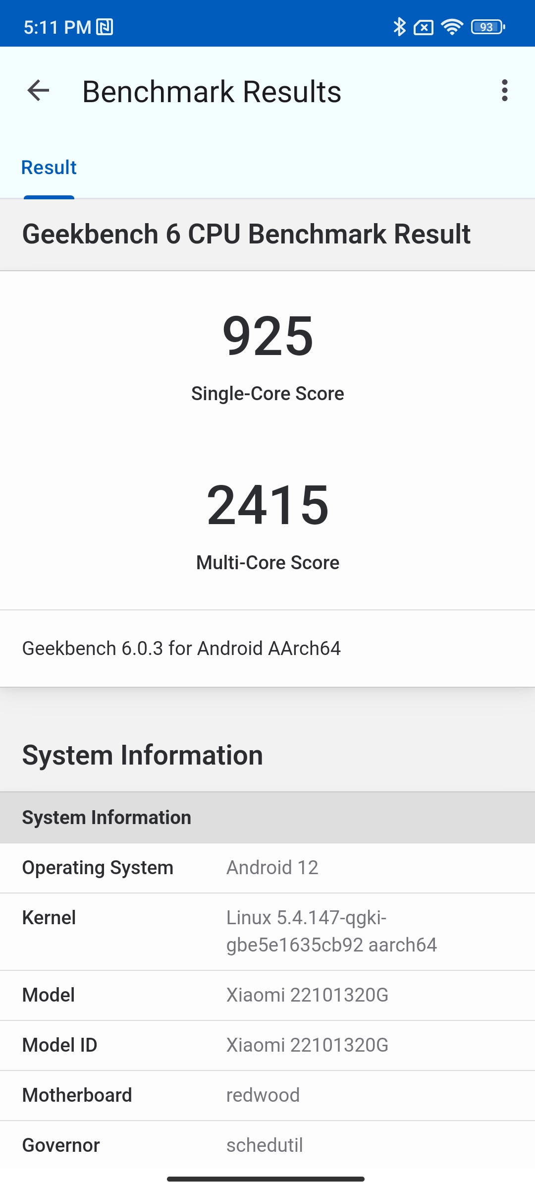 Geekbench 6 in Poco X5 Pro